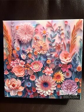 Pink Floral Jigsaw Puzzle - Vibrant Garden Artwork